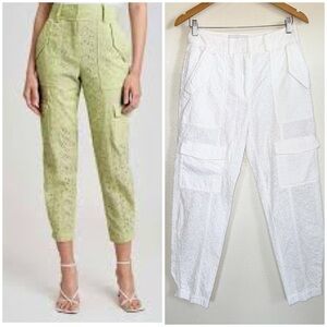 Derek Lam 10 Crosby Mila Utility Eyelet Cargo Pants in White Size 4